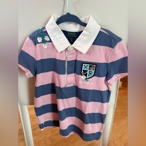 Polo Ralph Lauren Big Girls Embroidered Cotton Rugby Shirt size 6